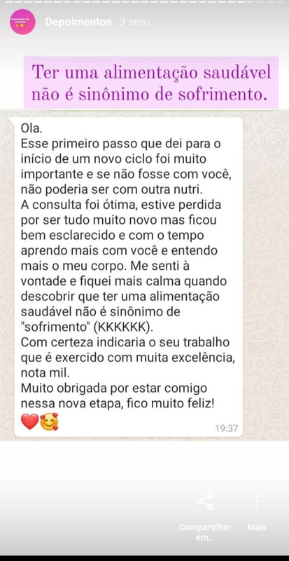 Depoimento de paciente 8