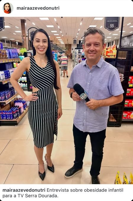 Maíra Azevedo em entrevista sobre obesidade infantil para a TV Serra Dourada